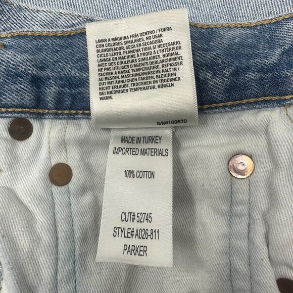 Agolde Parker Vintage Cut Off Jean Shorts Size 26 In Swapmeet Wash Distressed - Picture 4 of 12